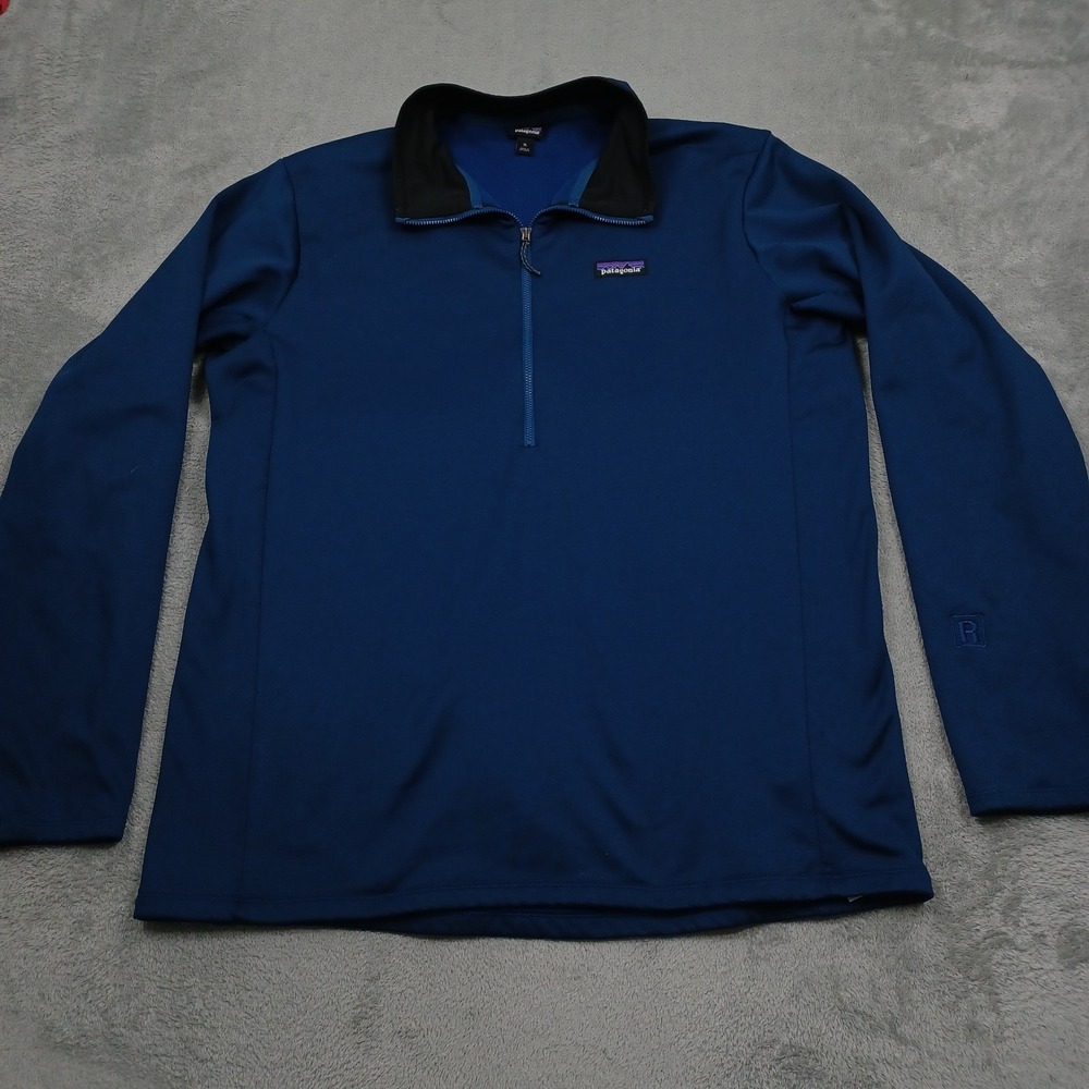 Patagonia Sweater Mens XL Blue R1 Fleece 1/4 Zip Pullover Outdoor